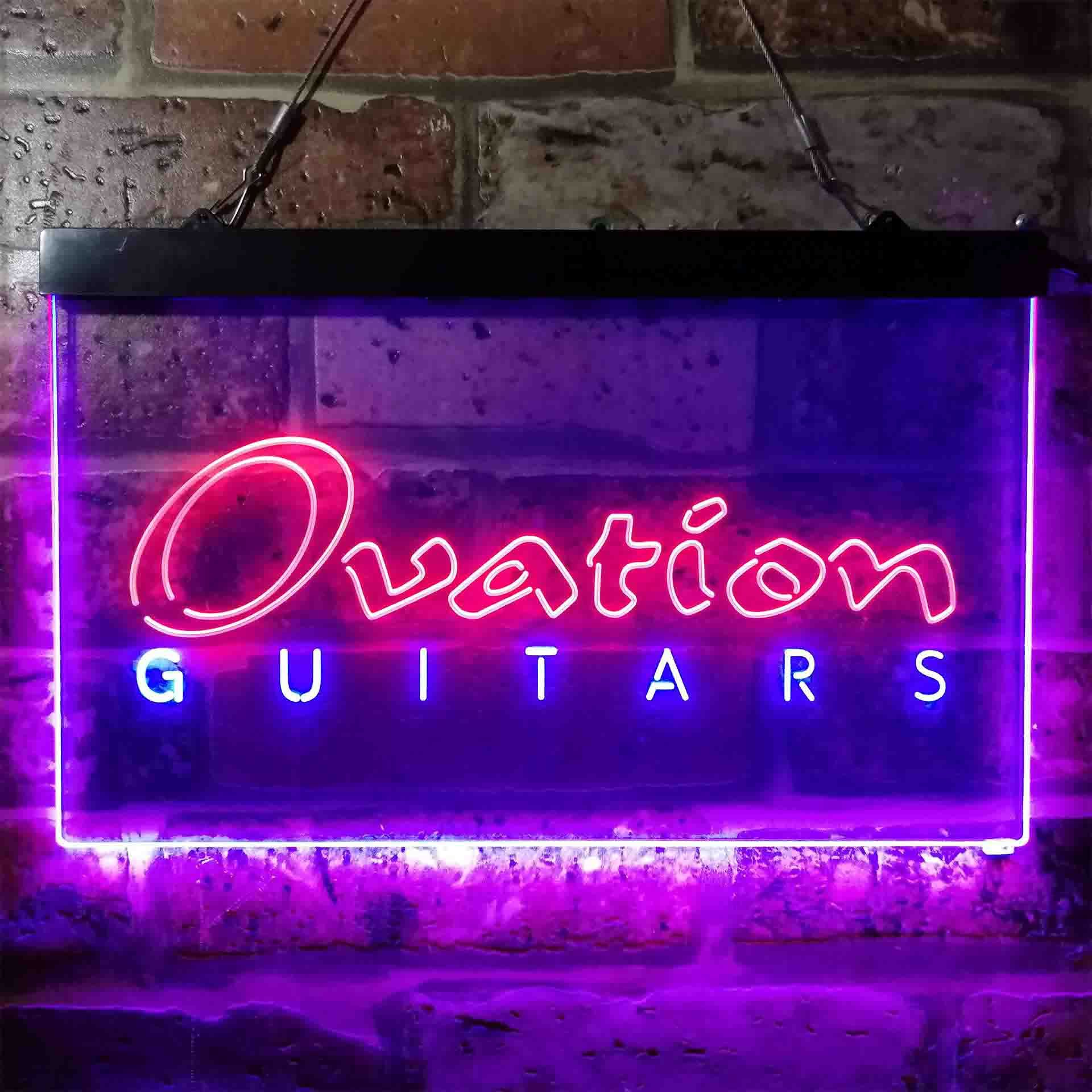 Ovation Guitar Dual LED Neon Light Sign